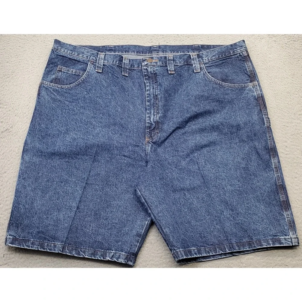Wrangler Carpenter Shorts Mens 48‎ Blue Dungarees Loose Fit High Rise Flat Front